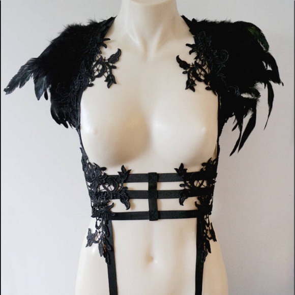 Other - Burlesque Feather Lace Harness